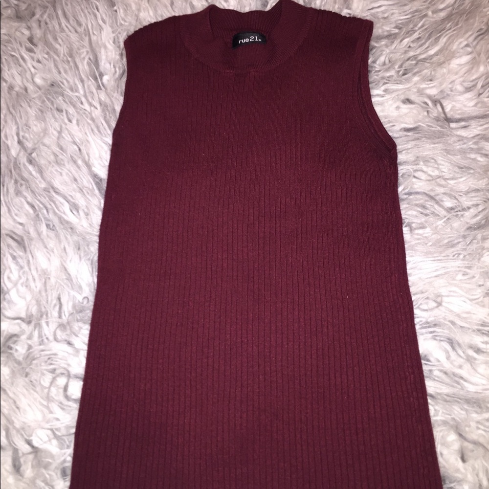 Rue21 Burgundy Shoulder Cut Shirt